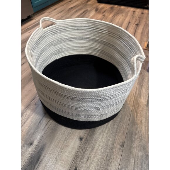 Large Woven Cotton Rope Storage Basket READ With Handles - Picture 2 of 9